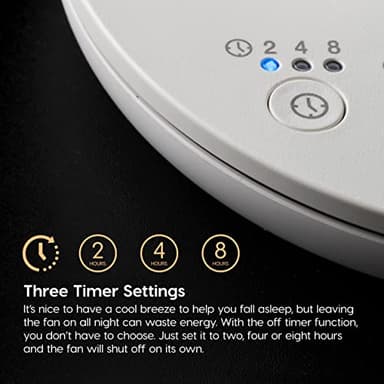 IRIS USA WOOZOO Air Circulator Fan with Remote, Oscillating, 8 Speeds, 82ft Max Air Distance, 120° Adjustable Tilt, 35db Ultra Quiet Motor, Small Fan for Bedroom, Office, Dorm, White - Image 6