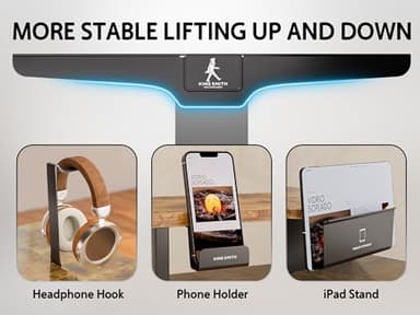 WALKINGDESK 48x24 Inches Electric Standing Desk with Drawer and Monitor Stand, Height Adjustable Stand up Desk for Home Office, Ergonomic Sit to Stand Table with Phone Holder, 3 Hooks, Rustic Brown - Image 5