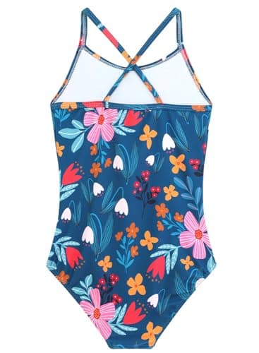 Girls Bathing Suits Green Floral One Piece UPF 50+ Sun Protection Swimwear Summer Quick Dry Beach Swim Suit for Kids Girl 5t 4t Swimsuit - Image 2