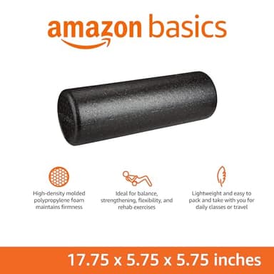Amazon Basics High Density Foam Roller for Exercise and Recovery, 18 Inches, Black - Image 2