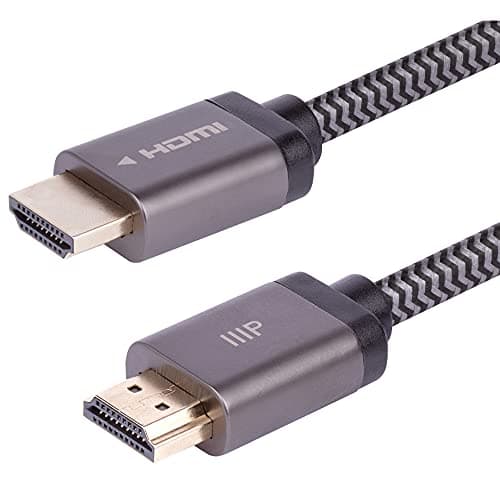 Monoprice 8K Certified Ultra High Speed HDMI Cable - Braided - HDMI 2.1, 8K@60Hz, 4K@120Hz, 48Gbps, HDR, VRR, CL2 In-Wall Rated, 6ft, Black - 5 Pack - Image 1