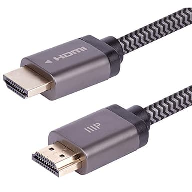 Monoprice 8K Certified Ultra High Speed HDMI Cable - Braided - HDMI 2.1, 8K@60Hz, 4K@120Hz, 48Gbps, HDR, VRR, CL2 In-Wall Rated, 6ft, Black - 5 Pack - Image 1