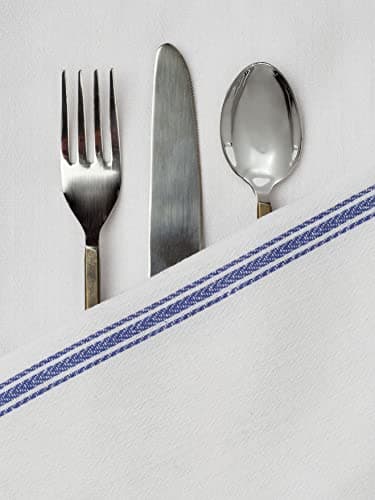 LANE LINEN Kitchen Towels Bulk Set - 100% Pure Cotton Dish Towels for Kitchen, Super Absorbent Kitchen Hand Towel, Blue Tea Towels, Soft & Durable Dish Cloths, Pack of 48 – 15”x25”, Blue Stripe - Image 4