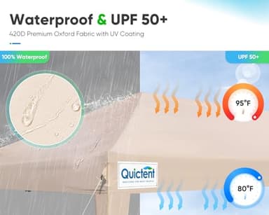 Quictent 10x20 Pop up Canopy Tent, Easy Setup and Wheeled Bag for Commercial, Outdoor, Camping, Parties, Markets and Instant Shelter - Image 2