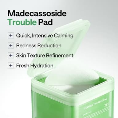 MEDIHEAL Teatree Trouble Facial Toner Pads with Tea Tree & Lactobacillus - Calming & Soothing for Sensitive & Acne Prone Skin - Vegan Face Gauze, 100 Pads - Image 3