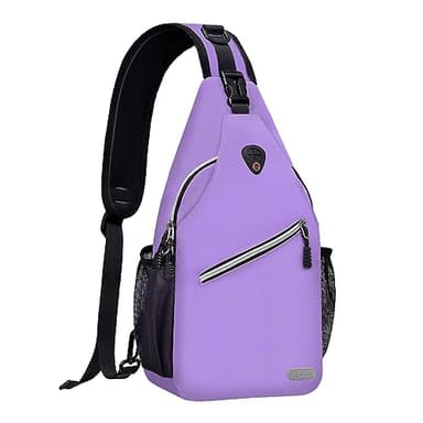 MOSISO Sling Backpack, Multipurpose Crossbody Shoulder Bag Travel Hiking Daypack, Light Purple, Medium - Image 1