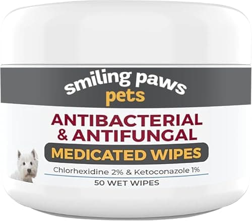 Smiling Paws Pets - Antibacterial & Antifungal Wipes for Dogs & Cats (with Chlorhexidine & Ketoconazole) - Image 1