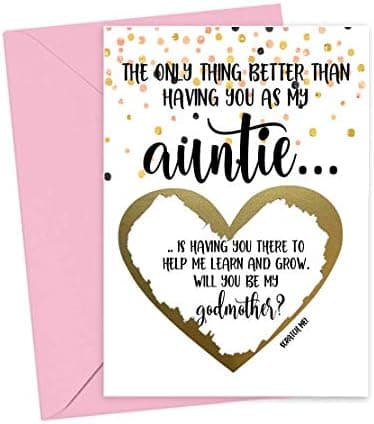 Will You Be My Godmother Scratch Off Card for Auntie, Godmother Proposal Card from Niece Nephew (Auntie Godmother - Image 3