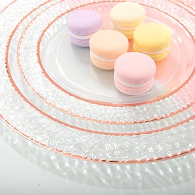 Ciaell 150PCS Rose Gold Plastic Plates – Disposable Plates with Rose Gold Plastic Silverware include 50Plates, 25Forks, 25Knives, 25Spoons, 25Cups for Wedding & Party - Image 8