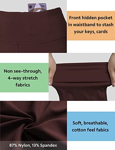 BUBBLELIME 29"/31"/33"/35" 4 Styles Women's Slim Fit Yoga Pants Tummy Control - Slim Fit_Mahoganymaroon M_35" Inseam - Image 5