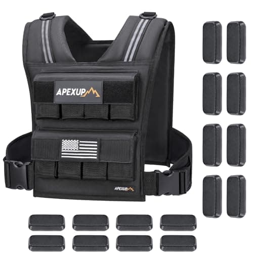 APEXUP Adjustable Weighted Vest Men 20lbs/30lbs/40lbs Weights with Reflective Stripe, Weight Vest Woman Workout Vest for Strength Training Running Walking (40 lbs) - Image 1