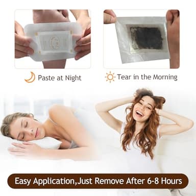 TEWEAE 2 in 1 Foot Pads, 24Pads Bamboo Vinegar Coconut Shell Powder Feet Pads with ''Stay in Place'' Bigger Adhesive Sheet - Image 4