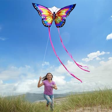 HONBO Butterfly Kites for Kids & Adults, Easy to Fly for Beginners, Each Kite with 300ft Line Handle,Beginner Kite for Kids Ages 4-8,Beach Kites for Outdoor Activities & Family Trip(Pink) - Image 2