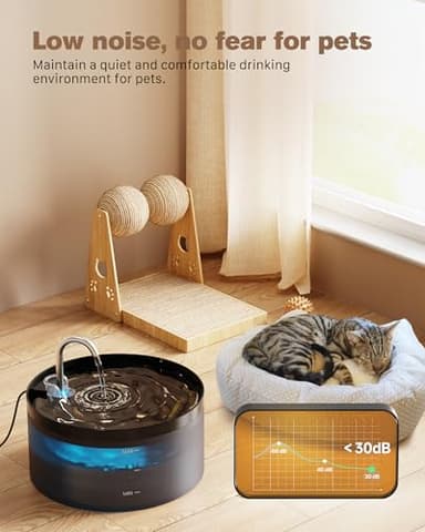 Cat Water Fountain: 108oz/3.2L Cat Fountain Super Silent Pet Drinking Dispenser - Water Fountains for Kitty Indoor - Quiet Pump and Faucet Design - Suitable for Cats and Dogs - BEMOONY - Image 4