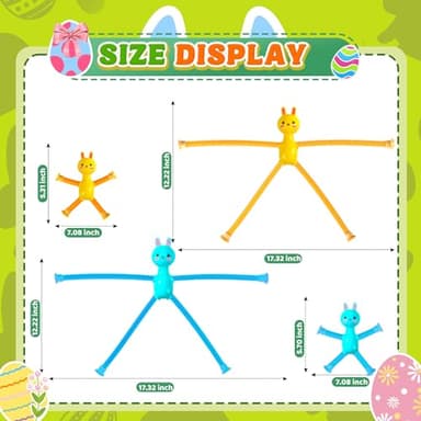 Bunny Rabbit Sensory Travel Toys 8Pcs Easter Basket Stuffer Gift for Toddlers Kid Boy Year Old Ages 3+, Airplane Activities Suction Autism Pop Tube Fidget Toys Autistic Items Valentine for Kids - Image 2