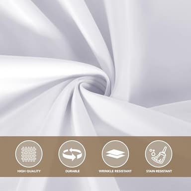 sancua White Round Tablecloth 132 Inch Diameter, 6 Pack - Circle Polyester Fabric Table Cloth for Wedding Party Reception Banquet Birthday, Washable Formal Table Cover (Fit 54-96 Inch Tables) - Image 8