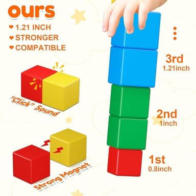 KAEILORU Magnetic Blocks for Kids Ages 3-5 4-8 Magnetic Building Blocks for Toddlers Magnet Cubes Sensory Creative Learning Toys Gift for Kids 3 4 5 6 7+Year Old Boys Girls Birthday - Image 2