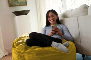 Sofa Sack Bean Bag Chair - Plush, Ultra Soft - Memory Foam Bean Bag Chair with Microsuede Cover - Stuffed Foam Filled Furniture and Accessories for Dorm Room 3 Feet - Lemon - Image 5