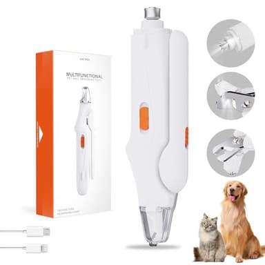 CATPICK 2-in-1 Cat Nail Clippers & Dog Nail Clippers Trimmers for Large Medium Small Dogs Cats Claw Trimmer Quick Sensor and Safety Guard USB Rechargeable with 2 LED Lights Dogs Nail Trimmer - Image 1