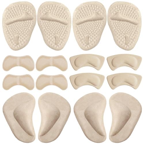 Heel Pads for Shoes, Ball of Foot Cushions Metatarsal Women, High Heel Inserts for Too Big Shoe, Arch Support Relieves Foot Pain, No Slip Insoles Inserts Comfort Pads for Women - Image 1