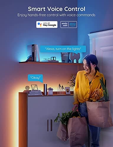 Govee LED Strip Lights 100ft, LED Lights for Bedroom, WiFi RGB LED Lights Work with Alexa and Google Assistant, 64 Modes and Music Sync, Strip Lights for Indoor, Home Decor, 2 Rolls of 50ft - Image 8