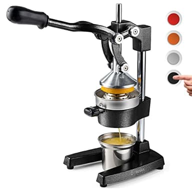 Eurolux Cast Iron Citrus Juicer | Extra-Large Commercial Grade Manual Hand Press | Heavy Duty Countertop Squeezer for Fresh Orange Juice (Bonus Stainless Steel Cup) (Black) - Image 8