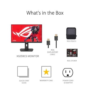 ASUS ROG Strix 24.5” 1080P USB-C HDR Gaming Monitor (XG259CS) - Full HD, 180Hz, 1ms, Fast IPS, Extreme Low Motion Blur Sync, G-SYNC Compatible, Tripod Socket, DisplayWidget, AI Gaming, 3 yr Warranty - Image 8