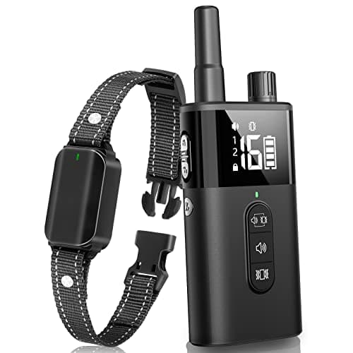 No Shock Dog Training Collar with Remote, Dog Vibration Collar with Controller Beep and Vibrate Only, Safe Lock Waterproof Rechargeable Vibrating Collars for Dogs(10-120 lbs)-No Prongs (Black) - Image 1