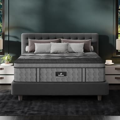 King Size Mattress, 14 Inch King Mattress in a Box, Memory Foam Hybrid Mattresses with Individual Pocket Spring, Pressure Relief, Optimal Edge Support & Motion Isolation, Breathable, CertiPUR-US - Image 1
