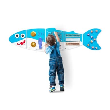 Monläurd® Shark Montessori Busy Board, Sensory Board, Educational Toys, Sensory Wall Panel, Wall Toys, Daycare Furniture, Playroom Furniture, Learning Toys, Boys and Girls 6 M+ - Image 1