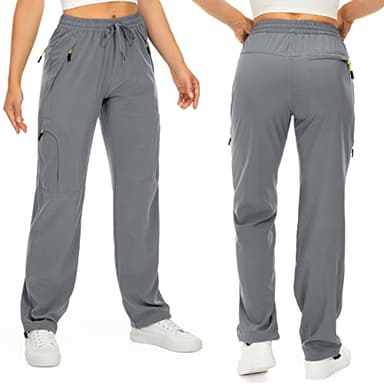 Women's Hiking Cargo Pants Quick Dry UPF50+ Outdoor Pants for Women Fishing Safari Travel Stretchy Pants with Pockets,6608,Grey,S - Image 2