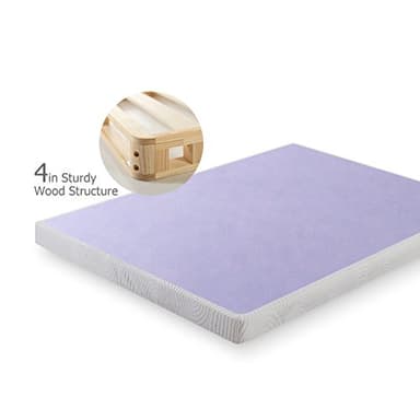 ZINUS Edgar 4 Inch Wood Box Spring, Mattress Foundation, Sturdy Wood Structure, Low Profile, Easy Assembly, King - Image 3