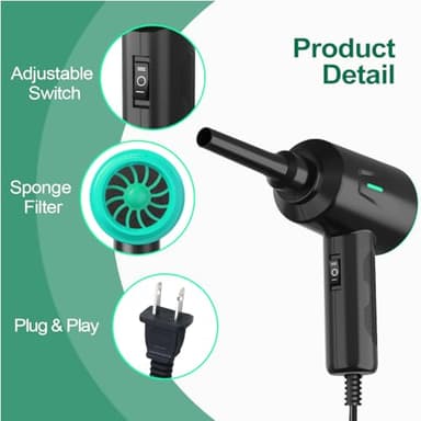 Meudeen Air Duster - Electric Air Blower - 5.74oz High Power Cleaning for Computer - PC - 2 Gear Compressed Air - Image 8