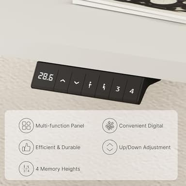 FLEXISPOT EN2 Whole-Piece Standing Desk with Clamp Power Strip, 55 x 28 Electric Stand Up Height Adjustable Desk with Cable Management (White Frame + 55" White Top,2 Packages) - Image 8