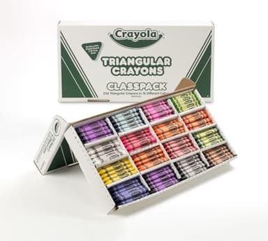 Crayola Triangular Crayon Classpack (256ct), 16 Assorted Toddler Crayons, Anti Roll, Bulk School Classroom Essentials, Preschool & Kindergarten Must Haves - Image 3