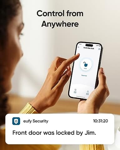 eufy Security Smart Lock C220, Fingerprint Keyless Entry Door Lock, Built-in Wi-Fi, App Remote Control, Front Door Smart Lock Deadbolt, 8Months Battery, Reliable Power, IP53 Waterproof, BHMA Grade 3 - Image 4