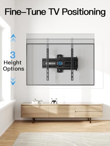 Pipishell Full Motion TV Wall Mount for Most 26-60 inch Flat & Curved TVs up to 77 lbs, Adjustable Bracket Height, Single Articulating Arm, Extension, Max VESA 400x400mm, PIMF9 - Image 4