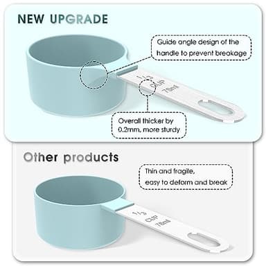 TILUCK Measuring Cups & Spoons Set, Stackable Cups and Spoons, Nesting Measure Cups with Stainless Steel Handle, Kitchen Gadgets for Cooking & Baking (Black) - Image 2