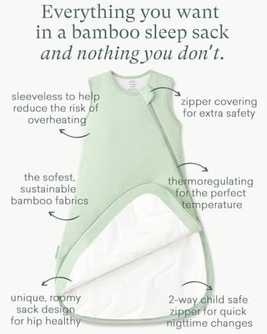 PurComfy Supersoft Sleep Sack 1.0 TOG, Premium Bamboo Viscose Baby Sleeping Bag, 2-Way Safe Zipper Sleep Sacks 6-15 Months (Sage) - Image 2
