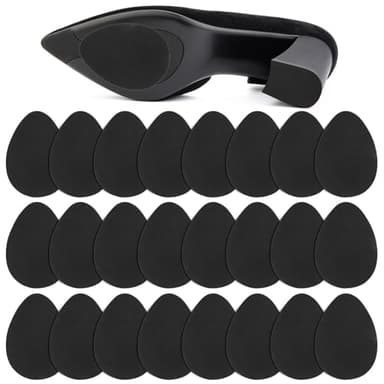PEASUG 24PcsThick Anti Slip Shoe Grips on Bottom of Shoes, Self Adhesive Non Slip Shoe Pads Stickers, 1mm Rubber High Heels Non-Skid Shoes Gummi Sole Protector, Black - Image 1
