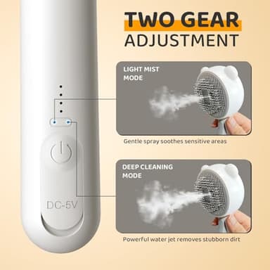 Cat Steam Brush, Self Cleaning Pet Spray Hair Removal Comb with Release Button, 3 In 1 Cat Brush for Indoor Cats for Shedding, Waterproof Pet Grooming Brushes for Long Short Haired Dogs Cats - Image 2