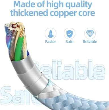 USB C to Lightning Cable 3 Pack 6FT Apple MFi Certified iPhone Fast Charger Fast Charging Type c to Lightning Cable for iPhone 14 13 12 11 Pro Max Xr Xs 8 and More - Image 3