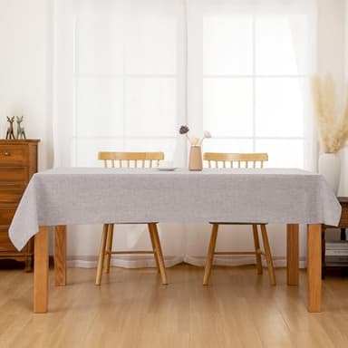 Hiasan Faux Linen Rectangle Tablecloth - Wrinkle and Stain Resistant Washable Table Cloth for Kitchen Dining Room Holiday Table Cover for Party Dinner, Stone, 60 x 120 Inch - Image 8