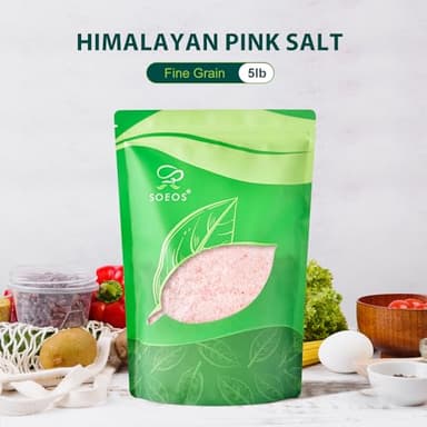 Soeos Himalayan Pink Salt, Fine Grain, 5 Lbs, Pink Himalayan Sea Salt, Salt for Grinder Refill - Image 3