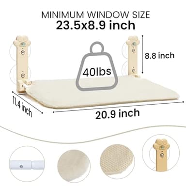 Sangoodier Cat Window Perch, Cordless Foldable Cat Window Hammock with Removable Soft Cover for Indoor Cats, Resting Seat for Inside (Yellow, 2 Pack) - Image 6