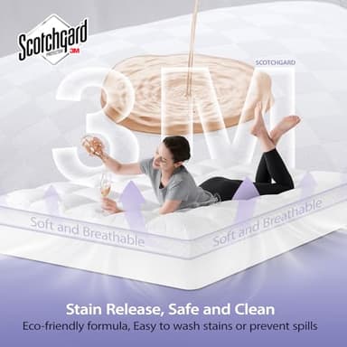 downluxe 4 Inch King Memory Foam Mattress Topper Pro Dual Layer 2 Inch Cooling Gel Egg Crate Memory Foam Plus 2 Inch Pillow Top Medium Firm with Deep Pocket - Image 3