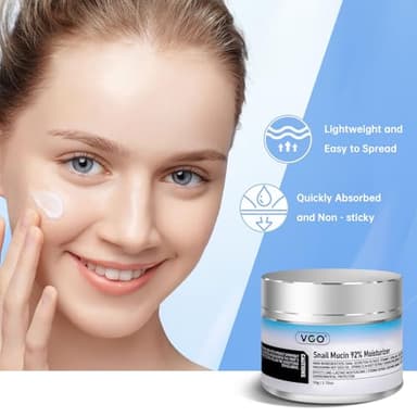 VGO Snail Mucin 92% Moisturizer Daily Face Moisturizer Hydrating Repair Face Gel Cream for Dry & Sensitive Skin, All Skin Types 50g / 1.76oz - Image 7