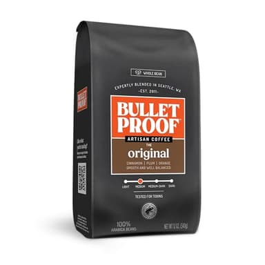 Bulletproof Original Medium Roast Whole Bean Coffee, 12 Ounces, Clean Coffee Tested for Toxins, Packaging May Vary - Image 1