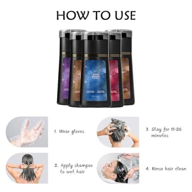 THUIOP Hair Dye Shampoo, Brown Dye Shampoo, Hair Care Instant Dye, Natural Hair Color for Gray and White Coverage, Suitable for Women & Men (Dark brown) - Image 7