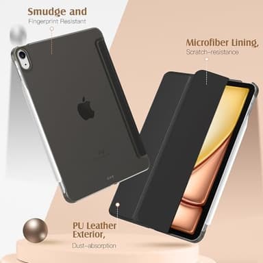 TiMOVO for iPad Air 11 Inch Case (M3/M2-2025/2024), iPad Air 5th Generation 2022/4th Gen 2020 10.9 Inch, Slim Hard Translucent Back Cover, Support Auto Wake/Sleep - Black - Image 4